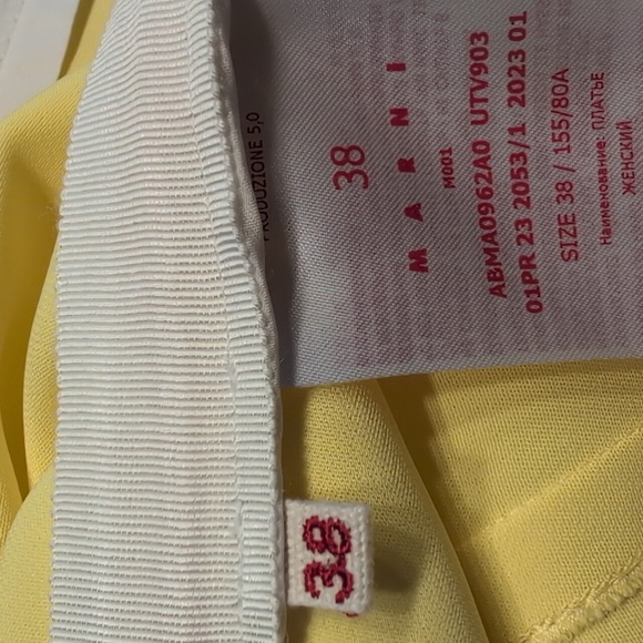 NWT MARNI Yellow Pleated Stretch -Crepe Midi Dress Size 38 - Picture 12 of 14